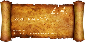 Loidl Avenár névjegykártya